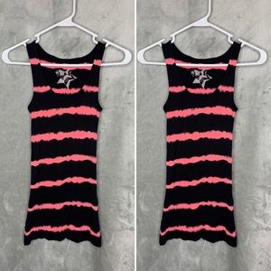 Neon Pinkish- Coral & Black Tank